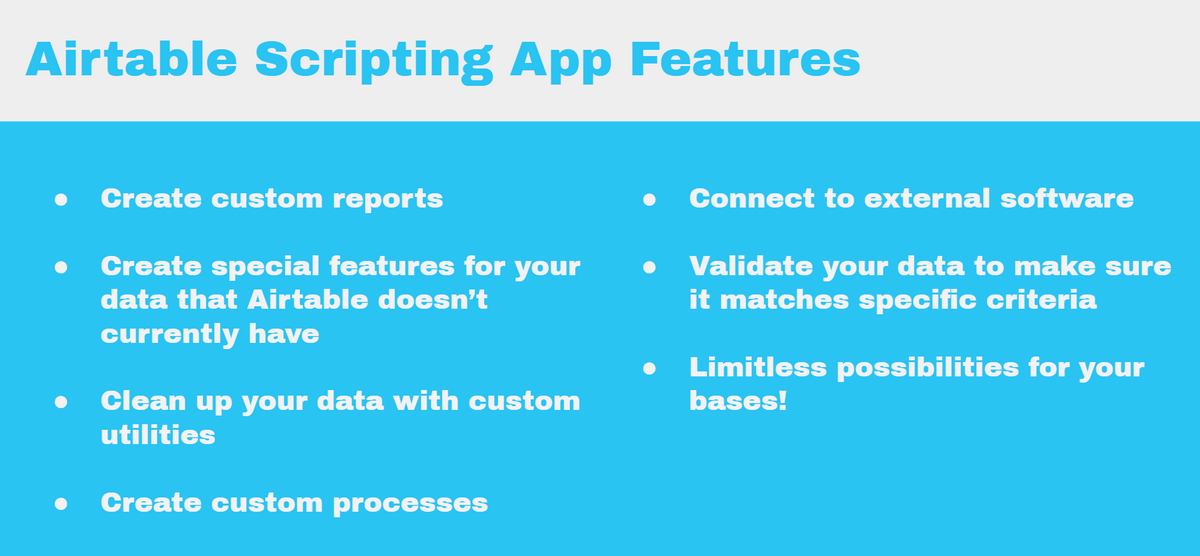 airtable scripting app features