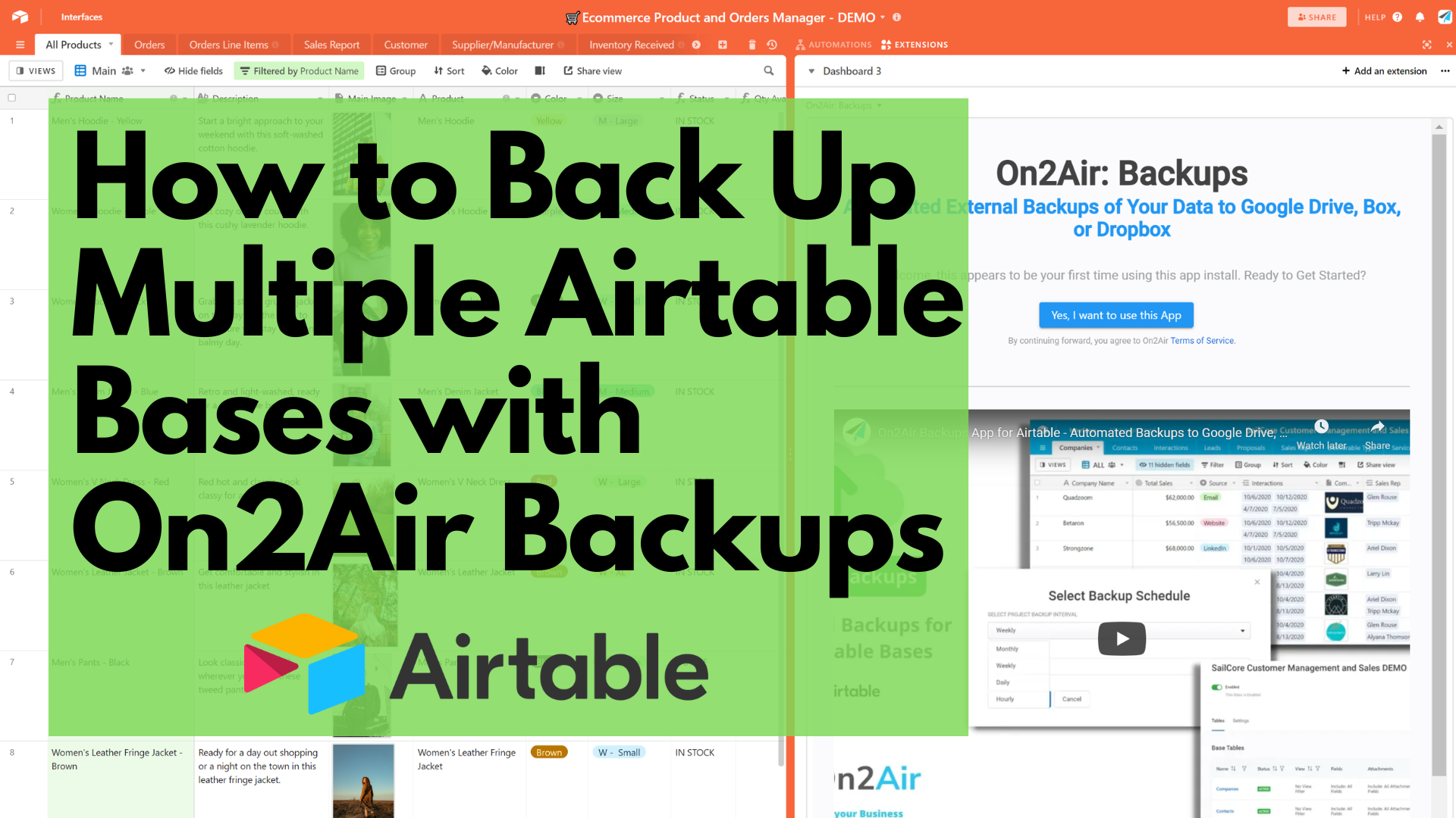 How to Back Up Multiple Airtable Bases in On2Air Backups