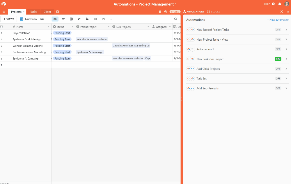 GIF VERSION trigger-- Add Sub Projects to Main Project - Script Airtable Automation MAIN