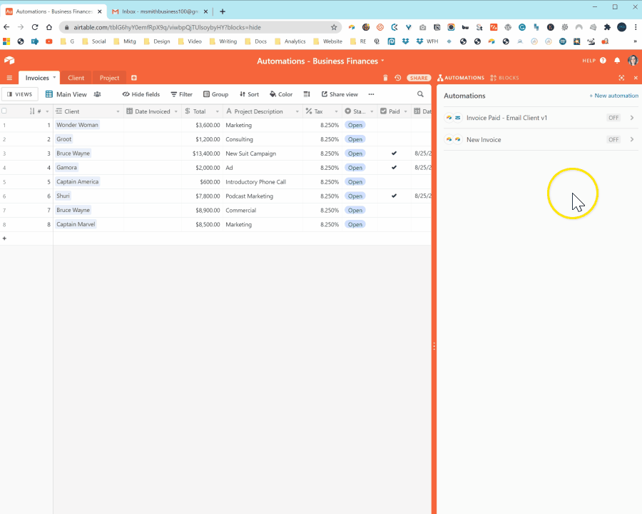 New Invoice - Status and Tax - Trigger