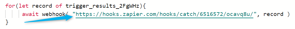 webhook URL in script