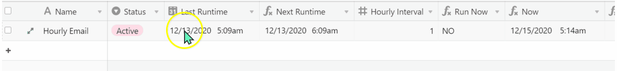 change time for run now from no to yes