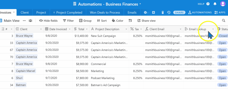 add schema app airtable