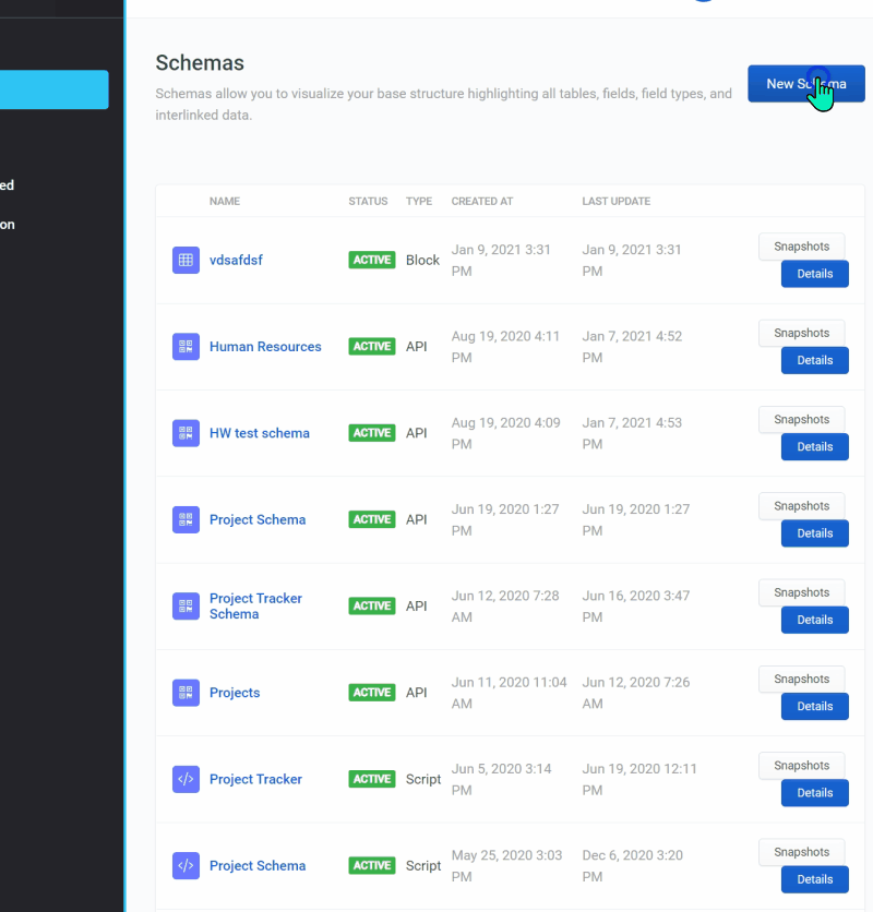 create script schema on2air - first steps