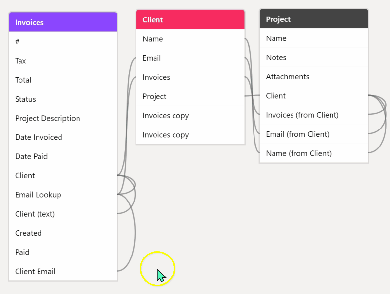 view airtable schema relationships and field types