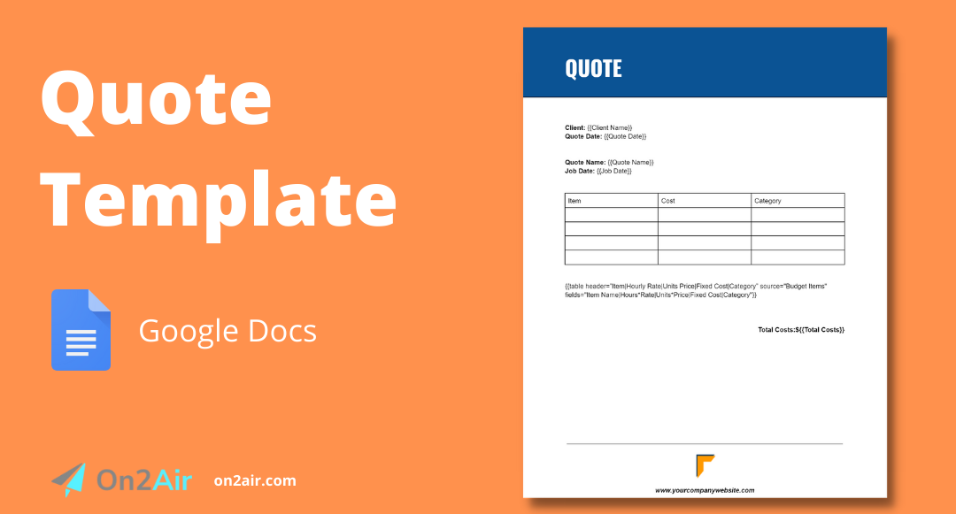 Free Google Docs Quote Template