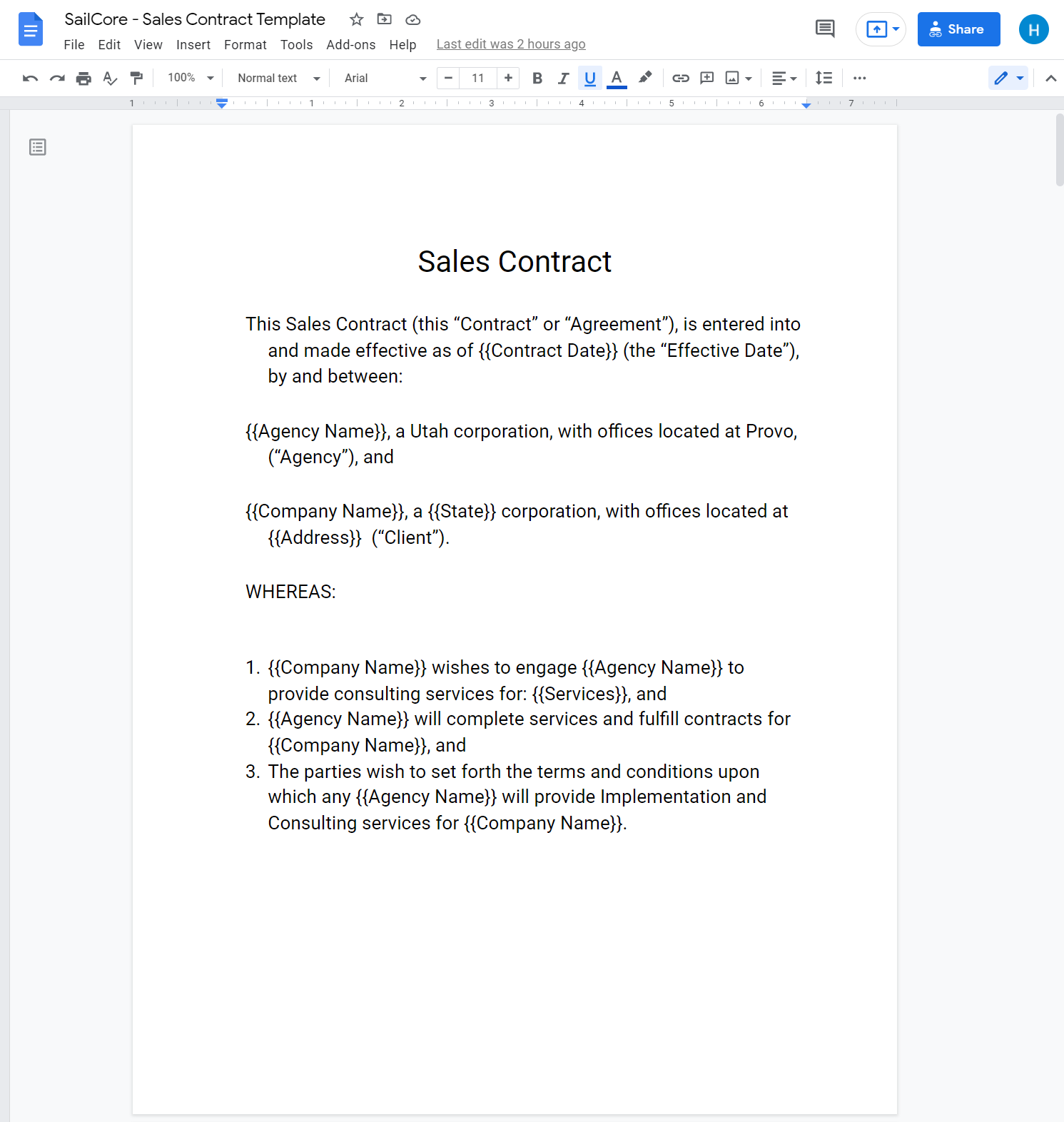 How to Create a Sales Contract PDF in Google Docs using Airtable On2Air