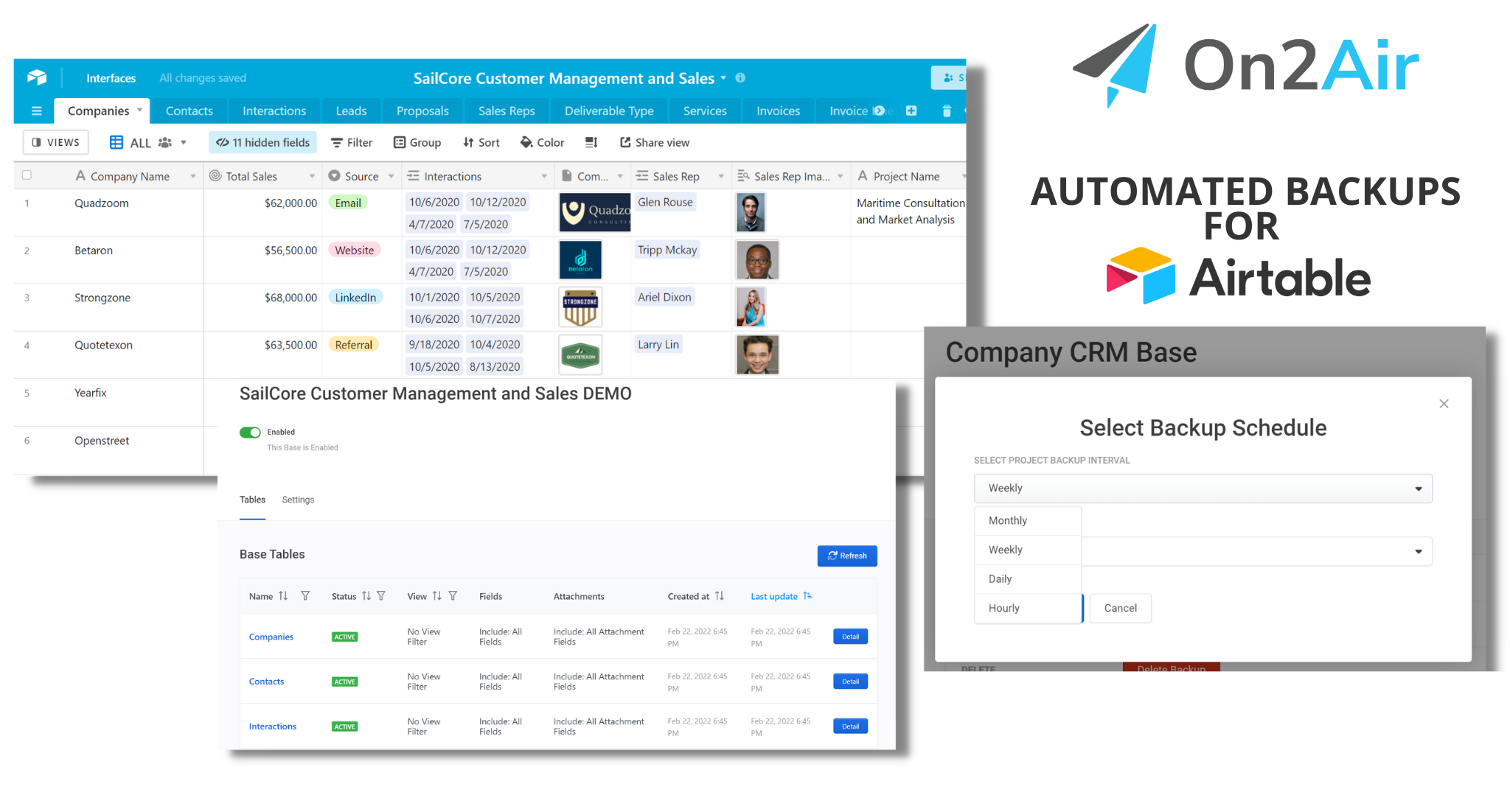 Automated Backups for Airtable with On2Air Backups