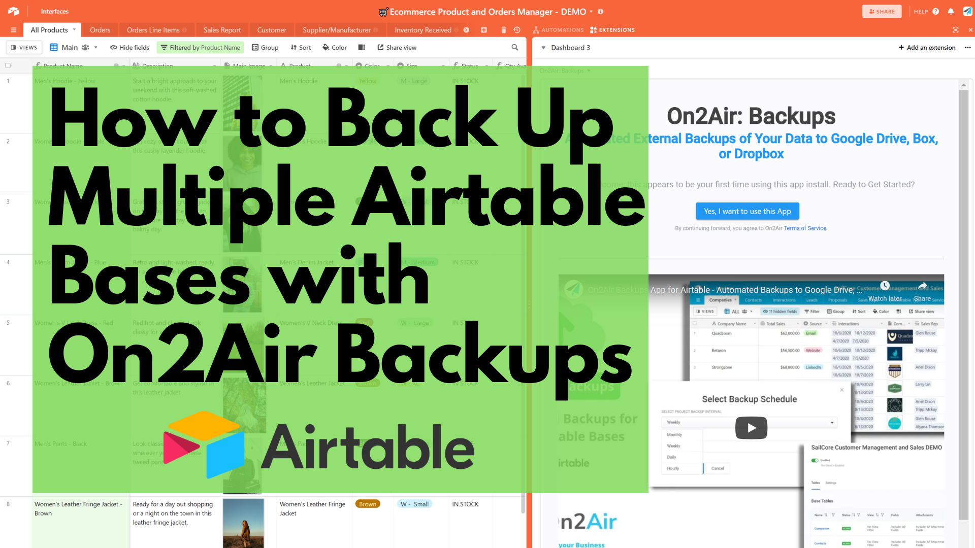 How to Back Up Multiple Airtable Bases with On2Air Backups