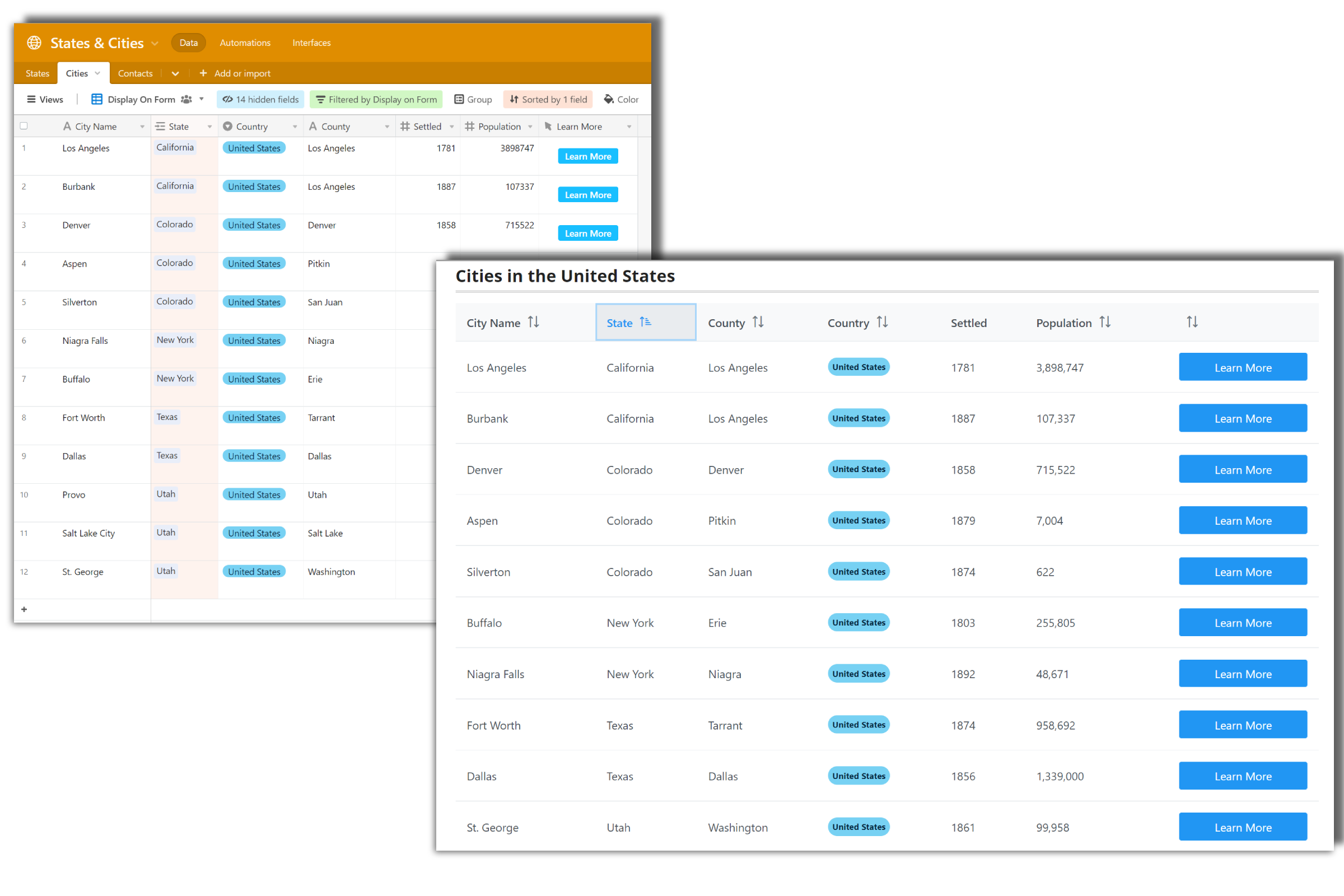 List of Airtable records - forms