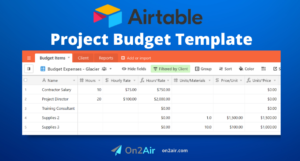 airtable template - project budget