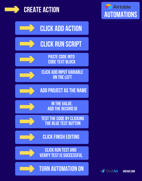 create action - project script tasks