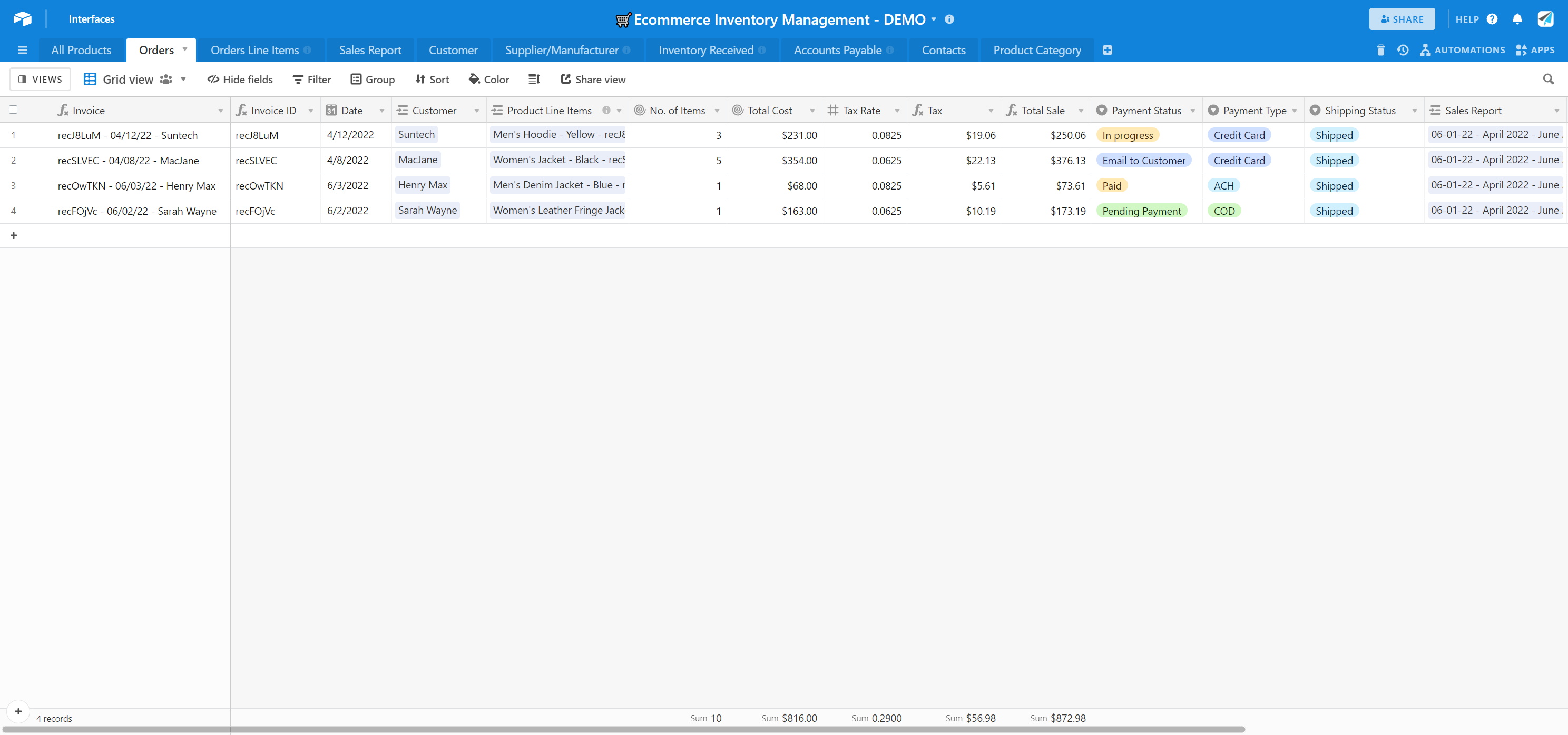 ecommerce_orders_table