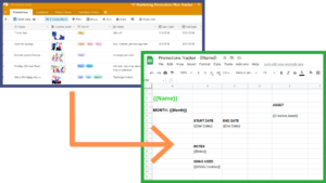 marketing promotions to google sheets