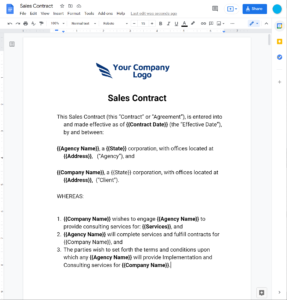 sales contract - templated version-screenshot